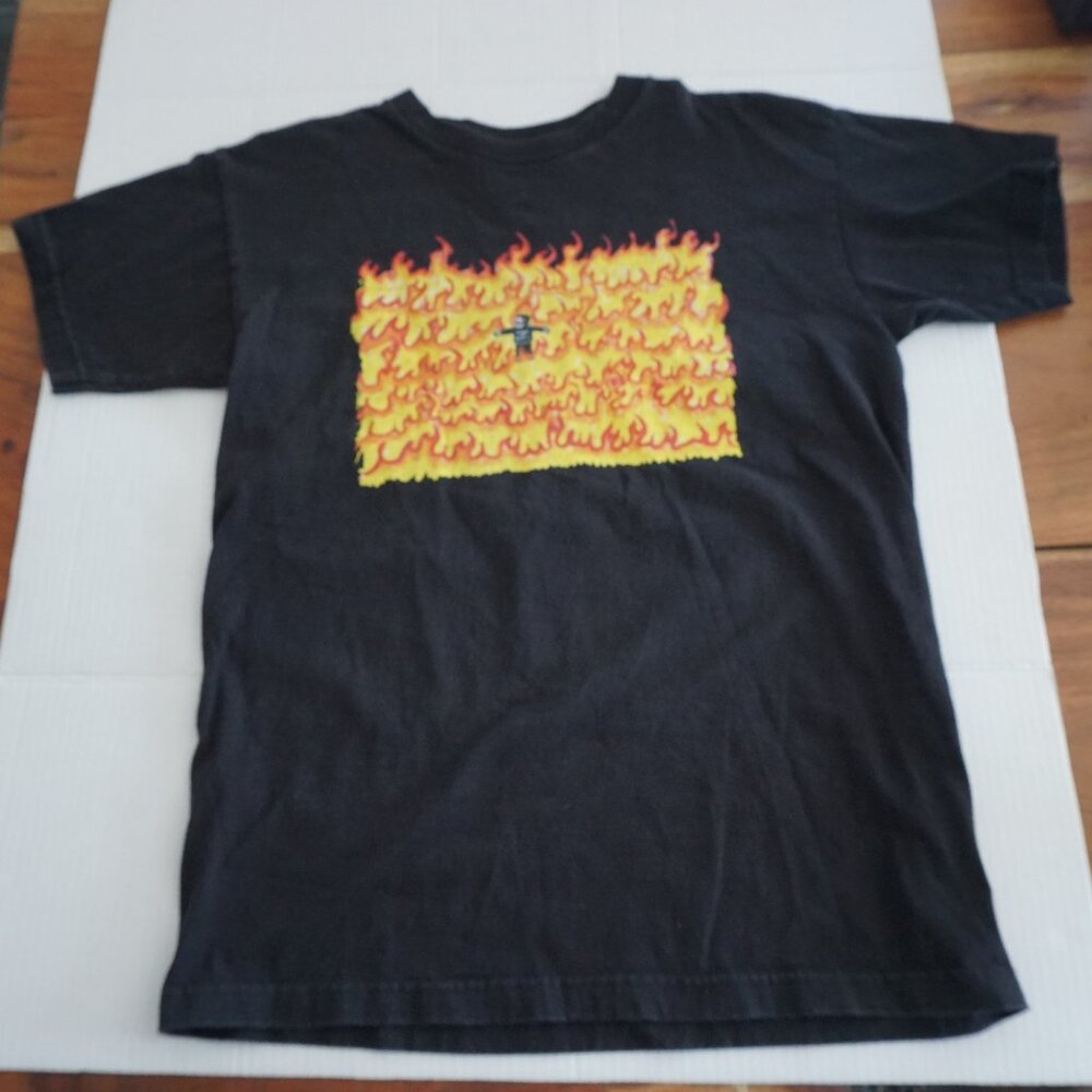Bayside Flame Graphic T-Shirt – Black – Men’s Medium – Made in USA